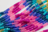 Multi-color Jade Rondelle Beads Smooth Rondelle Beads Size 5x8mm 15.5'' Strand Multicolor
