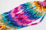 Multi-color Jade Rondelle Beads Smooth Rondelle Beads Size 5x8mm 15.5'' Strand Multicolor