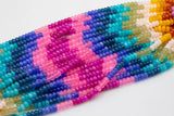 Multi-color Jade Rondelle Beads Smooth Rondelle Beads Size 5x8mm 15.5'' Strand Multicolor