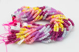 Multi-color Jade Rondelle Beads Smooth Rondelle Beads Size 5x8mm 15.5'' Strand Multicolor Pinks