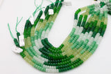 Multi-color Jade Rondelle Beads Smooth Rondelle Beads Size 5x8mm 15.5'' Strand Multicolor Greens