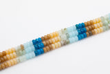 Multi-color Jade Rondelle Beads Smooth Rondelle Beads Size 5x8mm 15.5'' Strand Multicolor