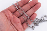 Stainless Steel Big and Small PAPERCLIP Chain - Yard or Full Spool - High Quality Polished Stainless Steel - Hypoallergenic 2.5mm 3mm 4mm