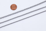 Stainless Steel ROLO Chain - Yard or Full Spool - High Quality Polished Stainless Steel - Hypoallergenic 2.5mm 3mm 4mm