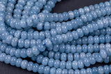 Pale Blue- High Quality in Roundel, 8mm- Full 15.5 Inch Strand-Full Strand 15.5 inch Strand Smooth Gemstone Beads