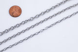 Stainless Steel Oval Chain 4x6mm - Yard or Full Spool - High Quality Polished Stainless Steel - Hypoallergenic