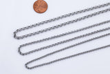 Stainless Steel ROLO Chain - Yard or Full Spool - High Quality Polished Stainless Steel - Hypoallergenic 2.5mm 3mm 4mm