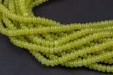Yellow Olive -Colored Jade - High Quality in Roundel, 8mm- Full 15.5 Inch Strand-Full Strand 15.5 inch Strand Smooth Gemstone Beads