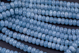 Pale Blue- High Quality in Roundel, 8mm- Full 15.5 Inch Strand-Full Strand 15.5 inch Strand Smooth Gemstone Beads