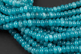 Apatite Blue- High Quality in Roundel, 8mm- Full 15.5 Inch Strand-Full Strand 15.5 inch Strand Smooth Gemstone Beads