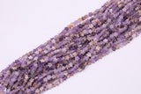 Natural Flower Amethyst 6mm Star Shaped Real Gemstone 15" Strand Smooth Gemstone Beads