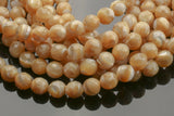 Natural Golden Mother of Pearl, High Quality in Faceted Round Gemstone Beads Shell Beads