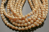 Natural Golden Mother of Pearl, High Quality in Faceted Round Gemstone Beads Shell Beads
