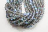 Gorgeous Gray Spectrolite Quartz Matt, High Quality in Round, 6mm, 8mm, 10mm, 12mm- Full Strand- 15.5 Inches AAA Quality