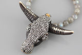 Bull Cow Head Set in Crystal Pave----Close Out Price!