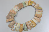 Natural Agate- Free Form Fan Shaped Beads- High Quality- 16*46mm- 2 Sided Texture- and Rouigh- Full Strand 16" - 27 Pieces Smooth