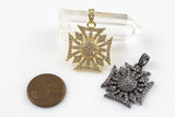 Etsy Exclusive- Intricate Cross CZ Gold Pave 22mm Pendant