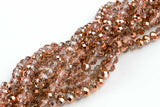 4mm 6mm 8mm 10mm Half Rose Gold color Rondelle-5 or 10 STRAND