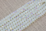 4mm 6mm 8mm 10mm - Milky Opal AB Rondelle-5 or 10 STRAND
