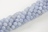 Natural Blue Laced Agate  Round 6mm, 8mm, 10mm Full Strand- Ab Quality -Full Strand 15.5 inch Strand- Wholesale Pricing  Smooth