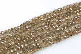 8mm Crystal Rondelle -1 or 5 or 10 STRANDS- Half Light Gold