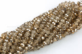 8mm Crystal Rondelle -1 or 5 or 10 STRANDS- Half Light Gold