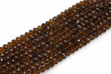 8mm Crystal Rondelle -1 or 5 or 10 STRANDS- Brown