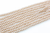 6mm Crystal Rondelle -1 or 5 or 10 STRANDS- Pale Cream