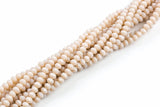 6mm Crystal Rondelle -1 or 5 or 10 STRANDS- Pale Cream