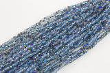 4mm Crystal Rondelle -2 or 5 or 10 STRANDS- Opal Half Purple