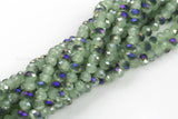 8mm Crystal Rondelle -1 or 5 or 10 STRANDS- Light Green Jade Purple Metallic