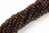 8mm Crystal Rondelle -1 or 5 or 10 STRANDS- Brown