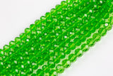 10mm Crystal Rondelle -2 or 5 or 10 STRANDS- Medium Peridot