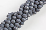 10mm Crystal Rondelle -1 or 5 or 10 STRANDS- Medium Gray