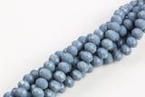 10mm Crystal Rondelle -1 or 5 or 10 STRANDS- Blue Gray