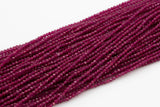 Dyed Ruby Beads Full Strands-15.5 inches-2mm- Nice Size Hole- Diamond Cutting, High Facets- Nice and Sparkly- Faceted Round