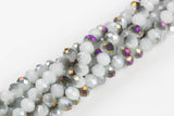 10mm Crystal Rondelle -1 or 5 or 10 STRANDS- White Jade Purple