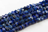 Natural 12*16mm Faceted Nuggets Middle Drilled- Lapis Gemstone Beads