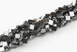 6mm Flower CROSS Hematite Strands- Hematite- Natural Color