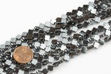 6mm Flower CROSS Hematite Strands- Hematite- Natural Color
