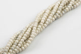 GORGEOUS MYSTIC Silverite Jade White High Quality in Faceted Rondelle- 4mm / 6mm-Full Strand 15.5 inch Strand