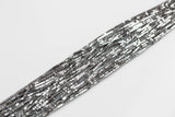 Platinum Plated HEMATITE Beads. Heishi Flat Square Full Strand 16. 2-4mm