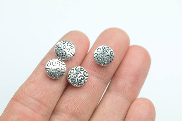 14 Coin PEWTER BEADS 10mm- 53-10747