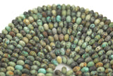 Natural African Turquoise High Quality in 6mm and 8mm Matt  Roundel- Full 15.5 Inch Strand AAA Quality  Smooth Gemstone Beads