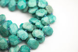 Natural Russian Amazonite - 16*21mm Faceted Flat Nuggets Rectangle Rectangular Middle Drilled Gemstone Beads
