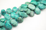 Natural Russian Amazonite - 16*21mm Faceted Flat Nuggets Rectangle Rectangular Middle Drilled Gemstone Beads