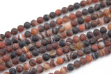 Natural Banded Agate, High Quality in Matte Round, 6mm, 8mm, 10mm, 12mm- Full 16 inch strand Gemstone Beads