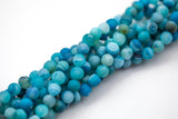 DRUZY AGATE Beads- Blue-- Round 8mm, 10mm, 12mm. Full Strand.-Full Strand 15.5 inch Strand