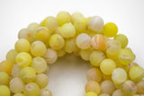 DRUZY AGATE Beads-- 8mm, 10mm, 12mm. Full 15.5 inch strand- Yellow