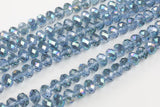12mm Crystal Rondelle -2 or 5 or 10 STRANDS- Light Tealish Blue ab